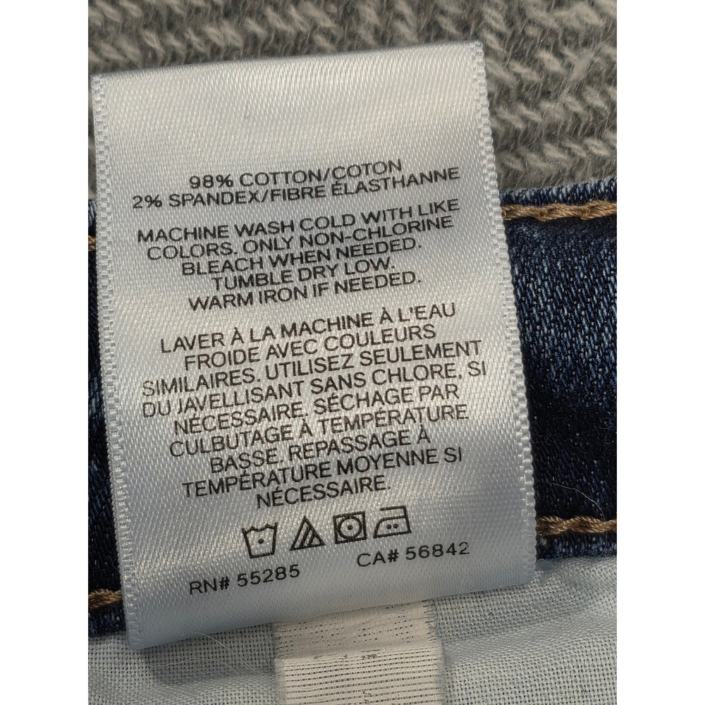 Express Girlfriend High Rise Distressed Ripped Skinny Jeans Medium Wash Size 8 - Picture 5 of 9